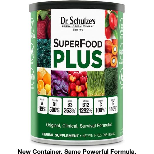 Dr. Schulze's Superfood Plus - Natural Herbal Product - 14 Ounce Powder (Packaging May Vary)