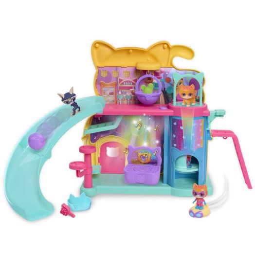 Disney Junior SuperKitties Purr 'N' Play Playset and Figures, 12-pieces, Lights and Sounds