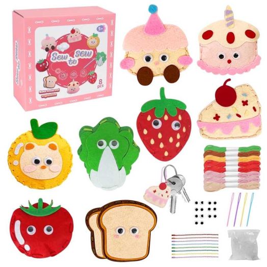 Sewing Kit for Kids, 8 Sewing Projects, Beginners Arts and Crafts for Girls Ages 5 6 7 8 9 10 11 12