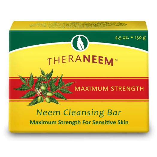 TheraNeem Maximum Strength Neem Cleansing Bar | Soothing Neem Oil Soap | 4oz