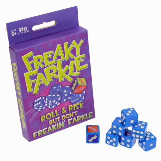 TDC Games Freaky Farkle Travel Dice Game, Classic Family Game Night Set, 7 Dice