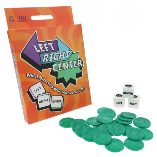 TDC Games Travel LEFT RIGHT CENTER Dice Game, Party Game for Adults and Family
