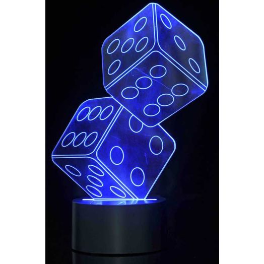 TechWonder 3D Dice Lighting Laser Cut Precision LED Lights - Blue