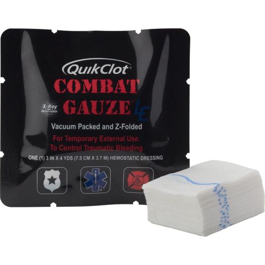 Teleflex Medical QuikClot Combat Gauze Z-Fold, 3 Inch x 4 Yard White