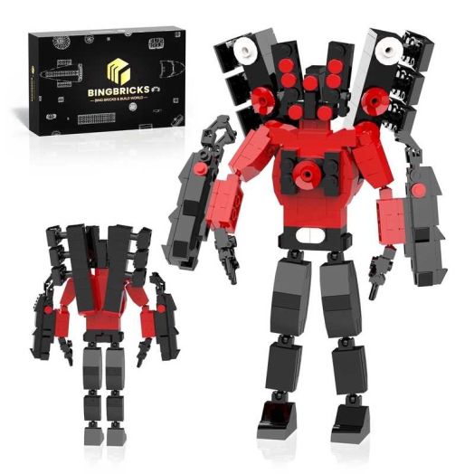 Skibidi Toilet Upgraded Titan Speakerman 2.0 Building Set - Multiverse Meme Action Figure Toy, Christmas Birthday Gift for Kids Ages 8+