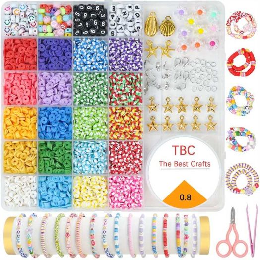 TBC The Best Crafts 4000+ Candy-Scented Clay Beads for Girls Jewelry Making