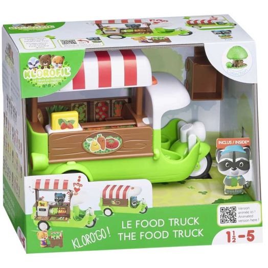Timber Tots: Food Truck - 6pc Mobile Vehicle Shop & Character Playset, Racoon Animal Figurine, Adjustable Pop-Up Roof, Nature Toy, Kids-Toddlers 18Mo+