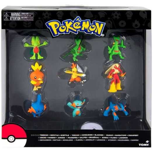 Pokemon Evolution Treecko, Torchic & Mudkip Figure 9-Pack