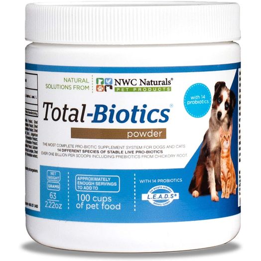 Total-Biotics Probiotic powder for Dogs and Cats. With pre-biotics. Dog Probiotics, Cat Probiotics. Immune Support.