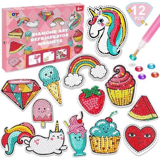 TOY Life Diamond Painting Magnets Diamond Painting Kits for Kids - Diamond Art for Kids Arts and Crafts for Girls Ages 8-12 Unicorn Diamond Painting for Kids Dot Art Gem Painting