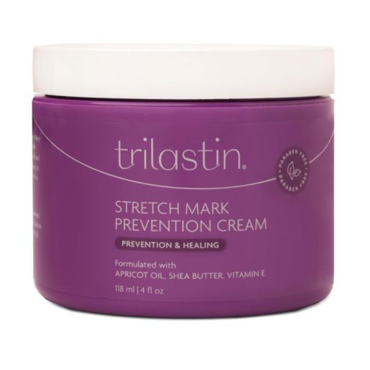 TriLASTIN Maternity Stretch Mark Prevention Cream (4oz) | Hypoallergenic and Paraben-Free | Stretch Mark Cream for Pregnancy | Skincare Gifts for Moms | Scar and Stretch Mark Remover Cream