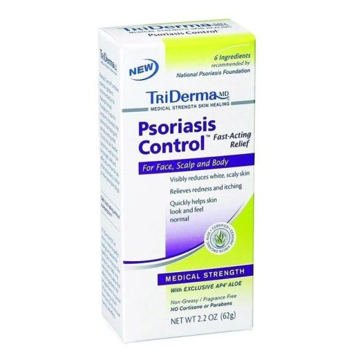 TriDerma MD Psoriasis Control Face, Scalp and Body Cream, 2.2 Ounce Tube