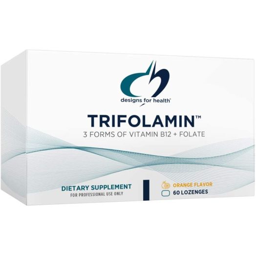 Designs for Health - Trifolamin- Sublingual B12 3000mcg + L-5-MTHF Folate 680mcg, 60 Lozenges