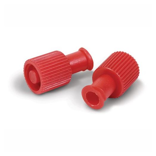TrueCare Signature Dual-Function Syringe Locking Cap, Red Sterile Box of 100