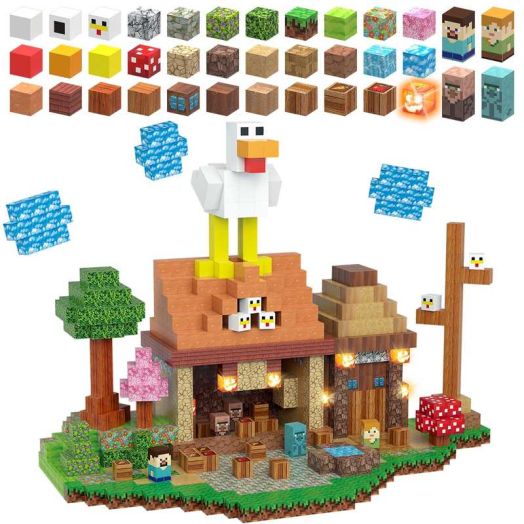 TuKIIE Magnetic Blocks Toy Building Set for Kids 3+, Light Up Magnetic Building Blocks, 3D Construction Build Toys STEM Sensory Magnet Cubes Christmas Birthday Present