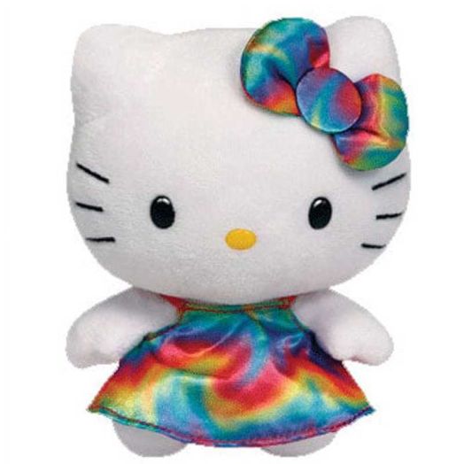 TY Beanie Baby - HELLO KITTY (Rainbow Tie Dye) (6 inch) Plush