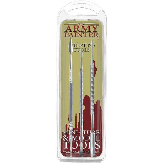 The Army Painter Sculpting Tools - Model Kit of Three Double-Sided Sculpting Clay Tools - Wargamers Modeling Clay Sculpting Tool Set, Stainless Steel, 3Pcs, 6 Tips