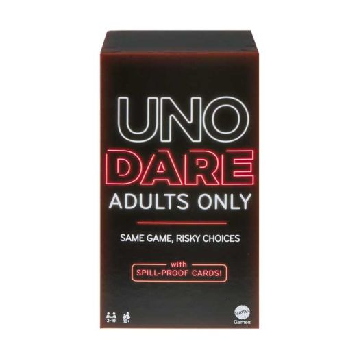 UNO Dare Adults Only Card Game, 2-10 Players, Waterproof Cards and Dice for Adult Game Night ( Exclusive)