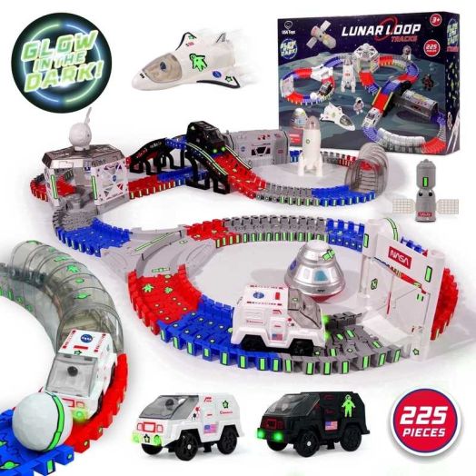 USA Toyz Lunar Loop 225 Piece NASA Spring Travel Space STEM Toy for Kids Ages 3+