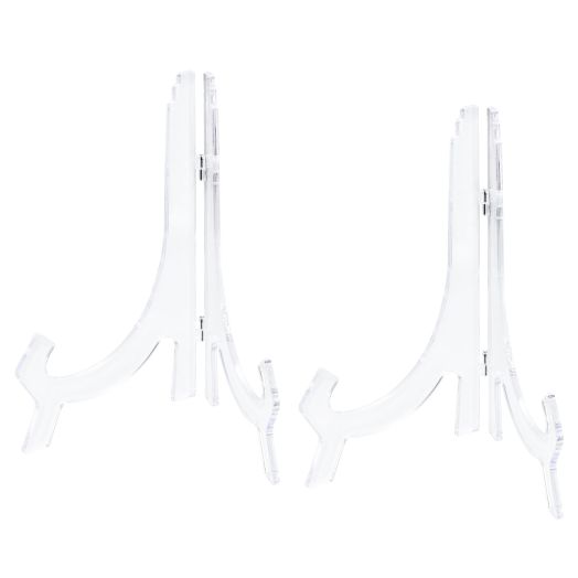 Uxcell 9.8" Acrylic Easel Stand, Folding Display Plate Holder Clear for Picture Frame 2 pack