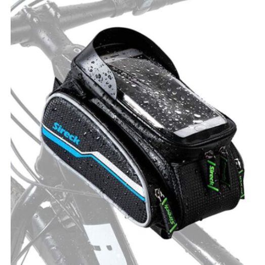 Sireck Phone Holder Bike Bag, Waterproof Top Tube Bicycle Frame Bag, 6.5 inch Touchscreen Cycling Cellphone Mount Pannier Accessories for iPhone Xs Max, Huawei