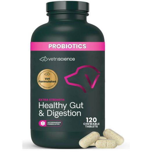 VetriScience Laboratories Vetri Probiotic BD, Bowel Defense and GI Support Supplement for Dogs, 120 Tablets