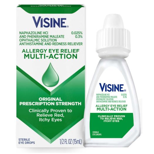 Visine Allergy Eye Relief Multi-Action Antihistamine & Redness Relief Eye Drops, 0.5 fl. oz (Pack of 2)