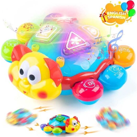 Vanmor Baby Toys 12 to 18 Months Einstein Musical Toy, Infant Crawling Walking Toy for 12-24 Months, Bilingual Toys Spanish English Learning Educational Montessori Toys for 1 Year Old Girl Boy