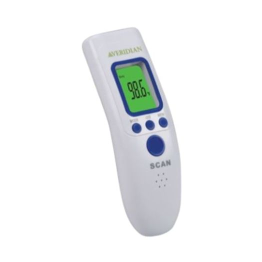 Veridian Healthcare Non-Contact Infrared Forehead Thermometer, 32-Memory 3-Color Fever Alert