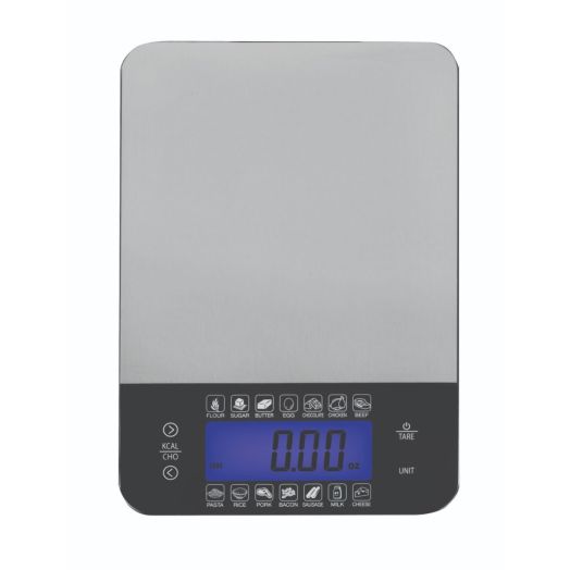 Veridian Healthcare SmartHeart Premium Stainless Steel Digital Food Scale, 8.6 x 5.9 Inch 11 lbs Capacity