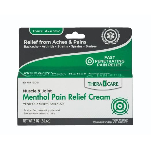 Veridian Healthcare TheraCare Muscle & Joint Menthol Pain Relief Cream, 2 oz