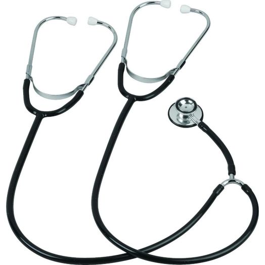Veridian Healthcare Teaching/Training Aluminum Dual-Head Stethoscope, Black