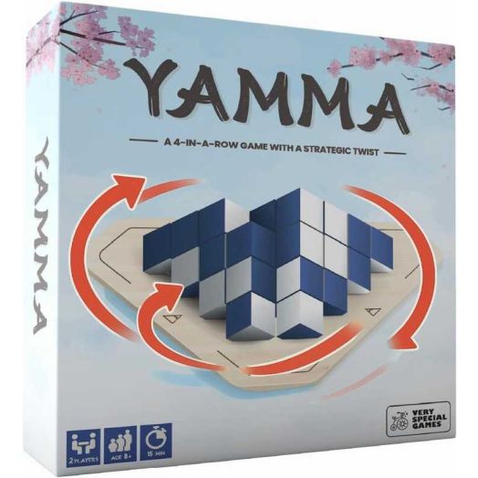 Yamma 4-in-a-Row Game with Wooden Spinning Board, 3D Visual Strategy Experience for Ages 12+, a Quick and Clever Challenge Ideal for Families, Teens, and Casual Players