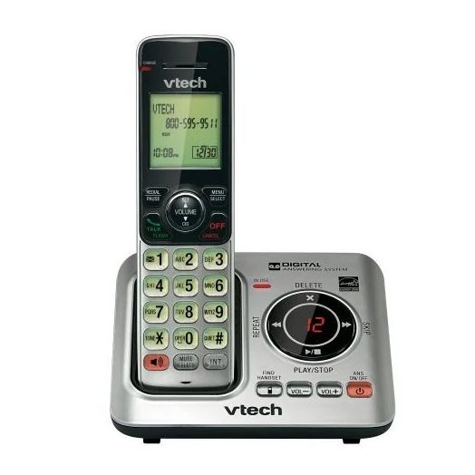 VTech CS6629 DECT 6.0 Expandable Cordless Phone with Answering System and Caller ID, 1 Handset