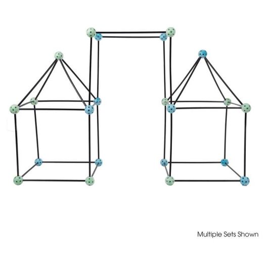Fort Building Kit for Kids with 60-Pieces for Indoor and Outdoor Use by Hey! Play!