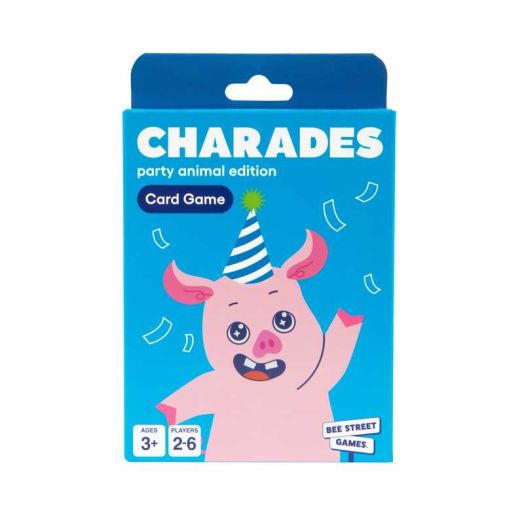 Charades, Party Animal Edition from Bee Street Games, Classic Family Games Reimagined with Playful Silly Themes, Includes 36 Jumbo Playing Cards.