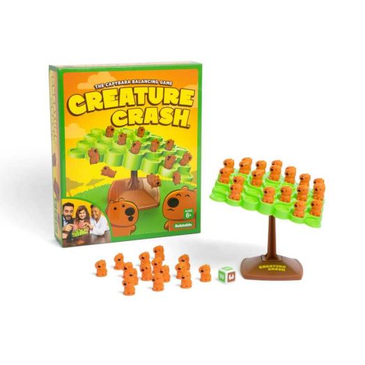 Creature Crash The Capybara Balancing Game, Easter Family Games, Includes 49 Capybaras, 1 Balancing Board, 1 Pillar Base, and Die