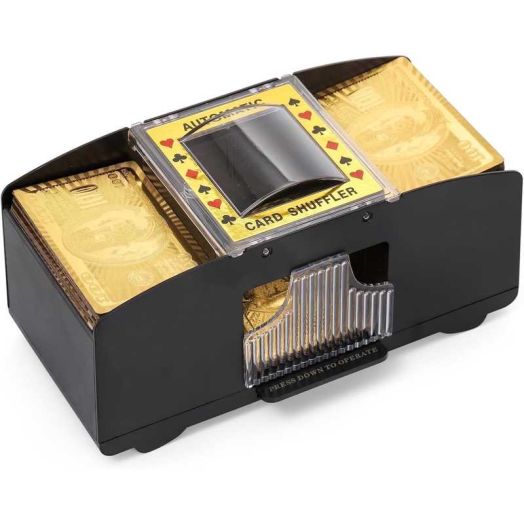 WIGACH 2 Deck Automatic Card Shuffler for Blackjack, Texas Hold'em, Poker, Home Card Games, UNO, Battery Operated Electric Poker Shuffling Machine