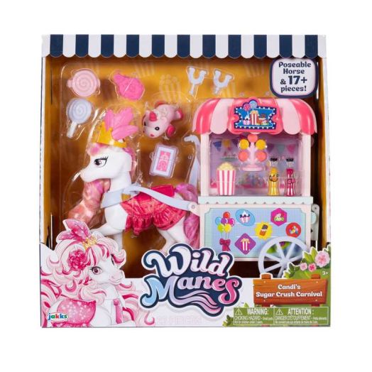 Wild Manes Candi's Pink Sugar Crush Carnival Articulated Fashion Horse Doll and Cart Playset