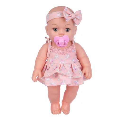 12 Inch Cute Vinyl Baby Doll with Floral Outfit & Accessories - Safe Pretend Play Toy for Toddlers and Kids