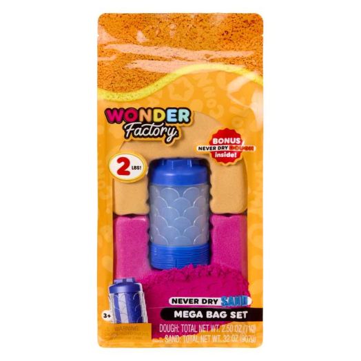Wonder Factory Never Dry Sand & Dough Mega Bag Set, Never Dries Out, Gluten Free, Smells Great