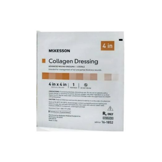 McKesson Collagen Dressing, 4 x 4 Inch Square Sterile - 1 Wound Dressing