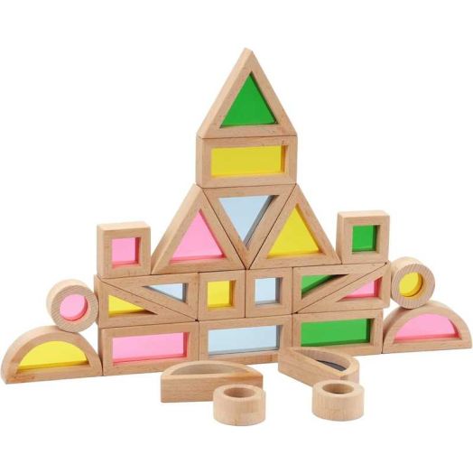 24PCS Acrylic Transparent Building Blocks - Sensory Blocks for Toddler, Clear Stacking Toys for Endless Fun!