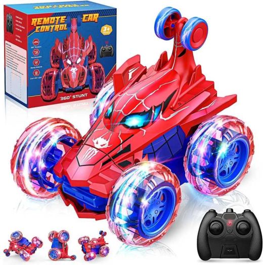 Remote Control Car for Kids, RC Car Toys for Boys Age 3-10, Cool Rechargeable Stunt Cars with 360 Flips 4WD Wheel Lights for Birthday Chritmas Gift