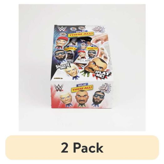 (2 pack) WWE: Mini Splats Head. Collect The 12 Different Wrestlers. Stretchy Action Figures, Ages 4 and Up.