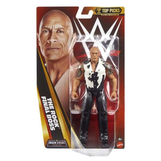 The Rock WWE Main Event Top Picks 2026 Wave 1 Mattel WWE Toy Wrestling Action Figure