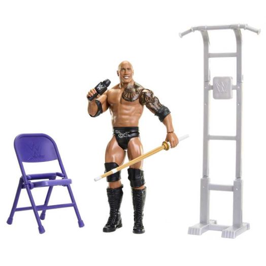 WWE Action Figure The Rock with Ringside Battle Accessories