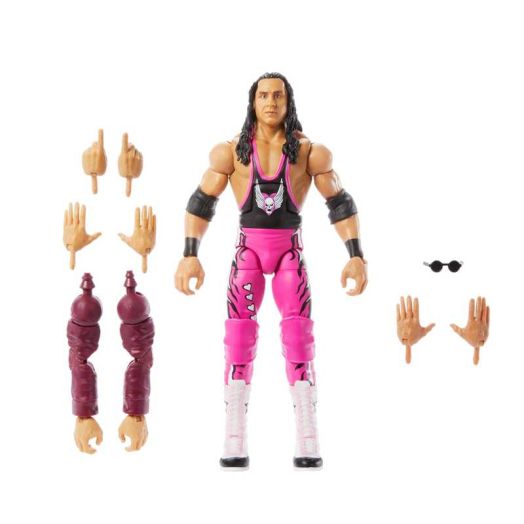 WWE Monday Night War Elite Collection Bret "Hitman" Hart Action Figure with Accessories & Build-a-Figure Parts