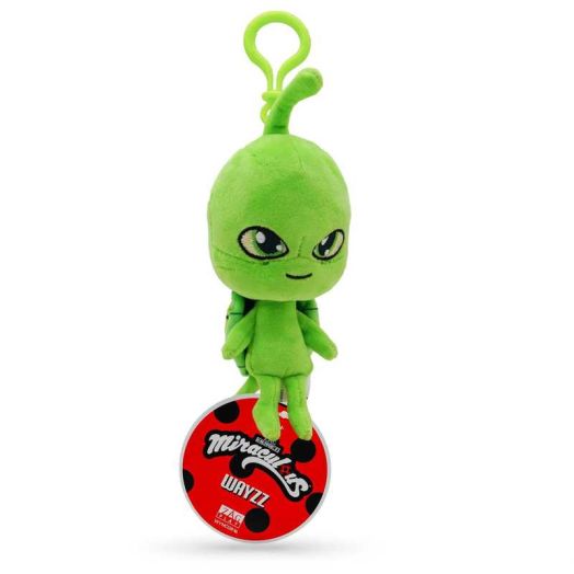 Miraculous Ladybug - Kwami Lifesize Wayzz, 5-inch Turtle Plush Clip-on Toys for Kids, Super Soft Collectible Stuffed Toy with Glitter Stitch Eyes and Color Matching Backpack Keychain, Wyncor
