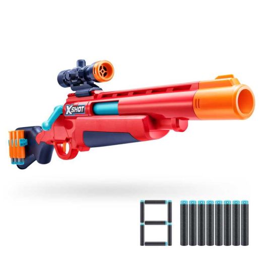 XSHOT Excel Ejector Shell (8 Air Pocket & 90ft Range) Outdoor Blaster with Scope by ZURU Ages 8+